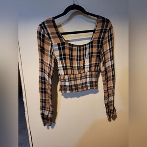 Self esteem womens plaid shirt size small